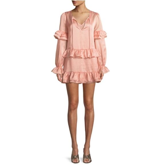Tularosa "Darla" Polka Dot Ruffle Mini Dress S - Picture 1 of 2